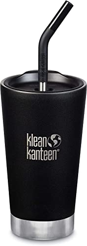 Klean Kanteen Insulated Tumbler 16oz (w/Straw Lid) - Shale Black, 1 EA