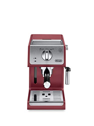 De'Longhi ECP3220R 15 Bar Espresso Machine with Advanced Cappuccino System, 11.4 x 9.5 x 14.2 inches, Red