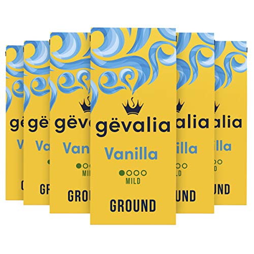 Gevalia Vanilla Flavored Mild Roast Ground Coffee (6 ct Pack, 12 oz Bags)